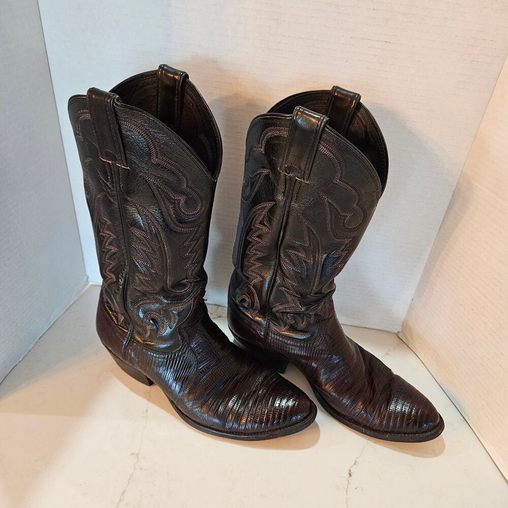 Men's Justin Lizard Skin Boots, Size 8 D